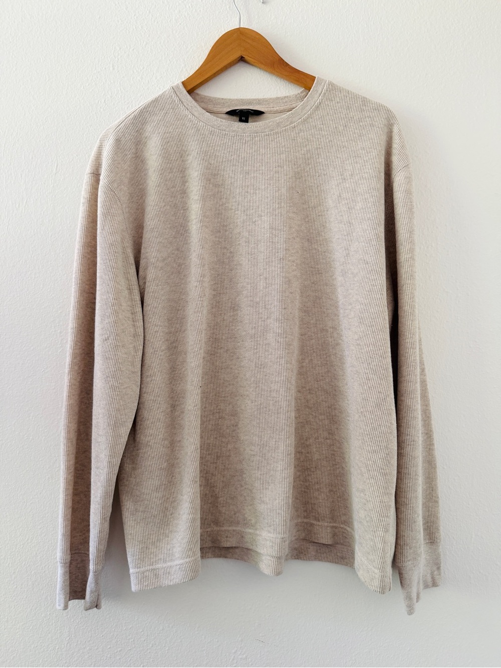 Banana Republic Factory - Ribbed Beige Oatmeal Long Sleeve Top